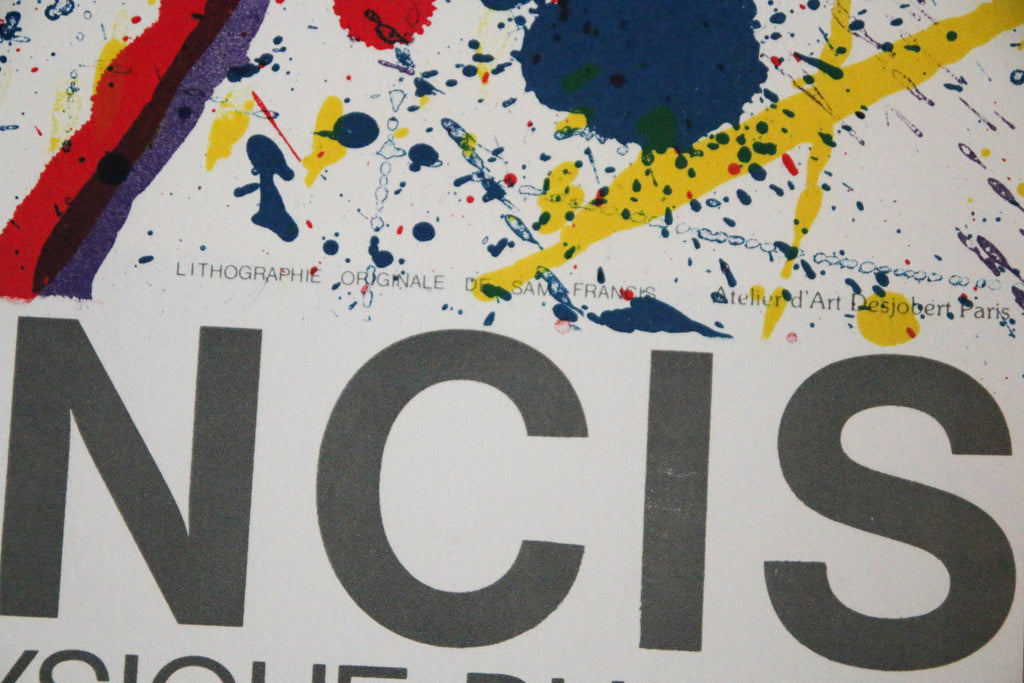 Mention de l'Atelier d'Art Desjobert Paris sur l'affiche lithographique de Sam Francis.