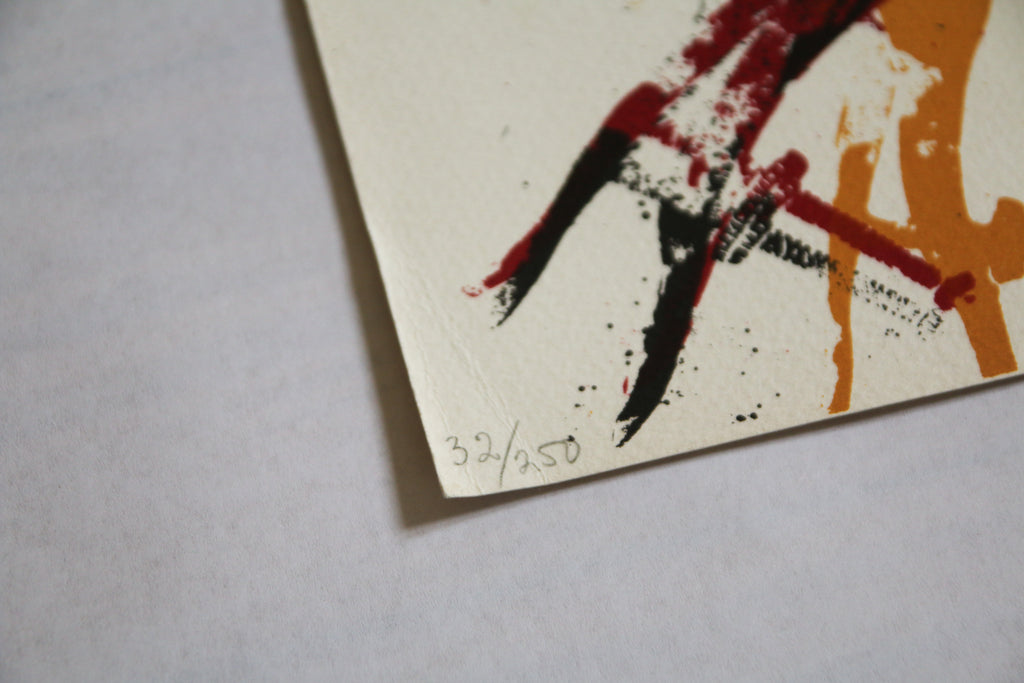 Justification manuscrite 32/250, détail de l'édition limitée sur papier d'art - Arman
