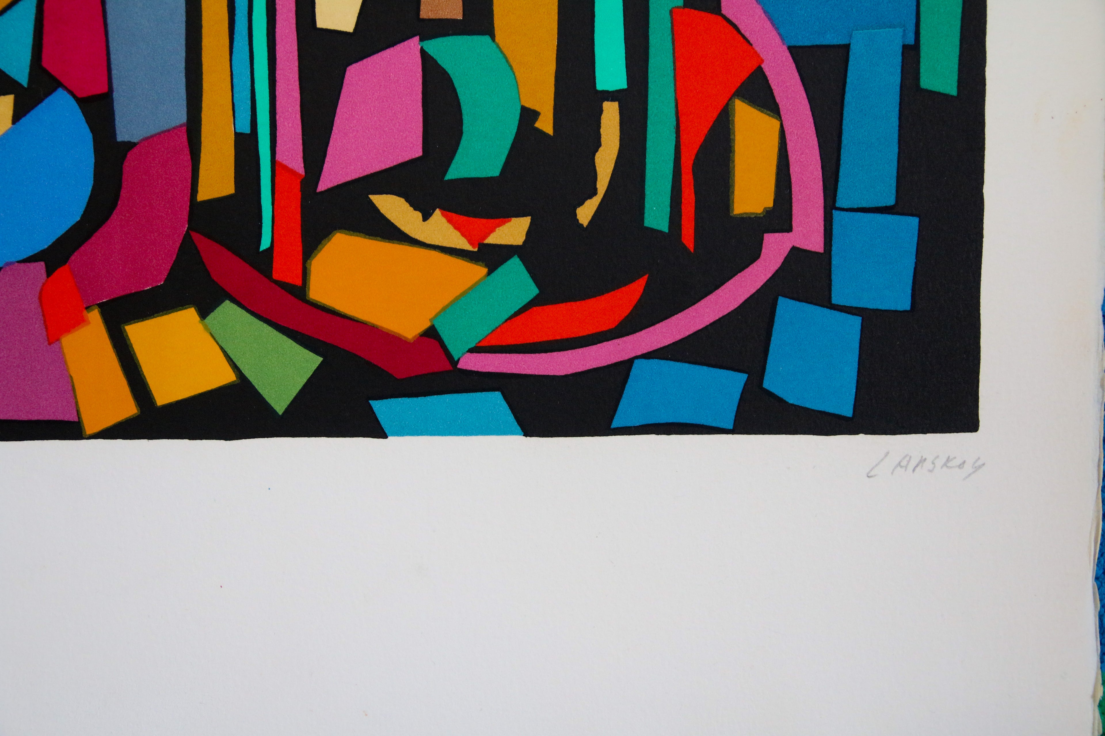 Détail de la signature originale au graphite d'André Lanskoy en bas à droite de la lithographie, gage d'authenticité pour cette œuvre de collection