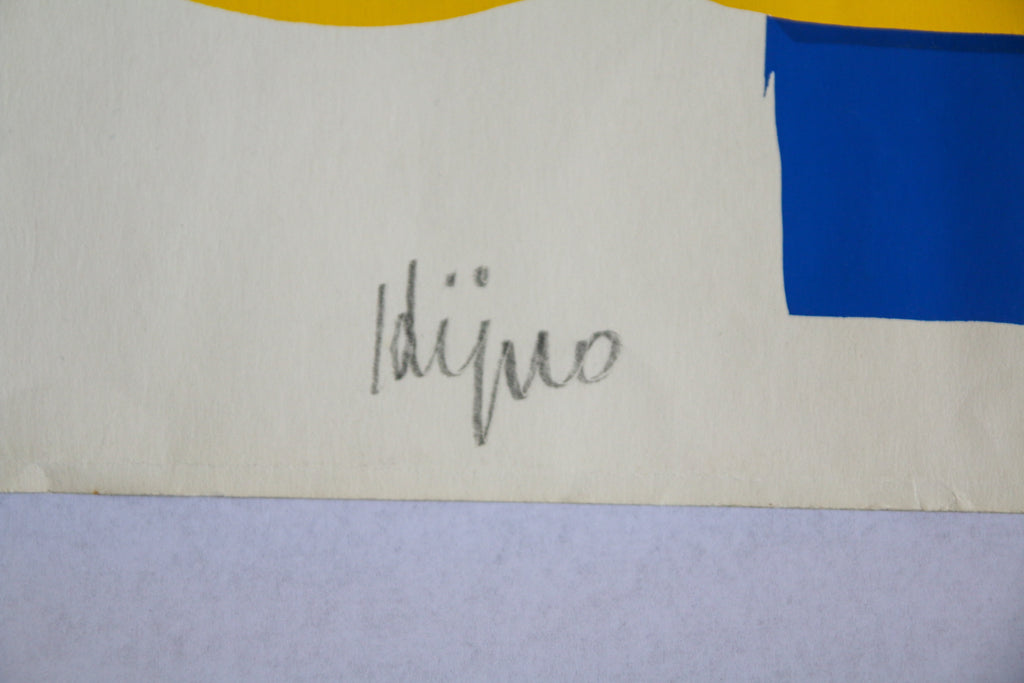 Détail de la signature originale au crayon de Ladislas Kijno en bas de l'œuvre.