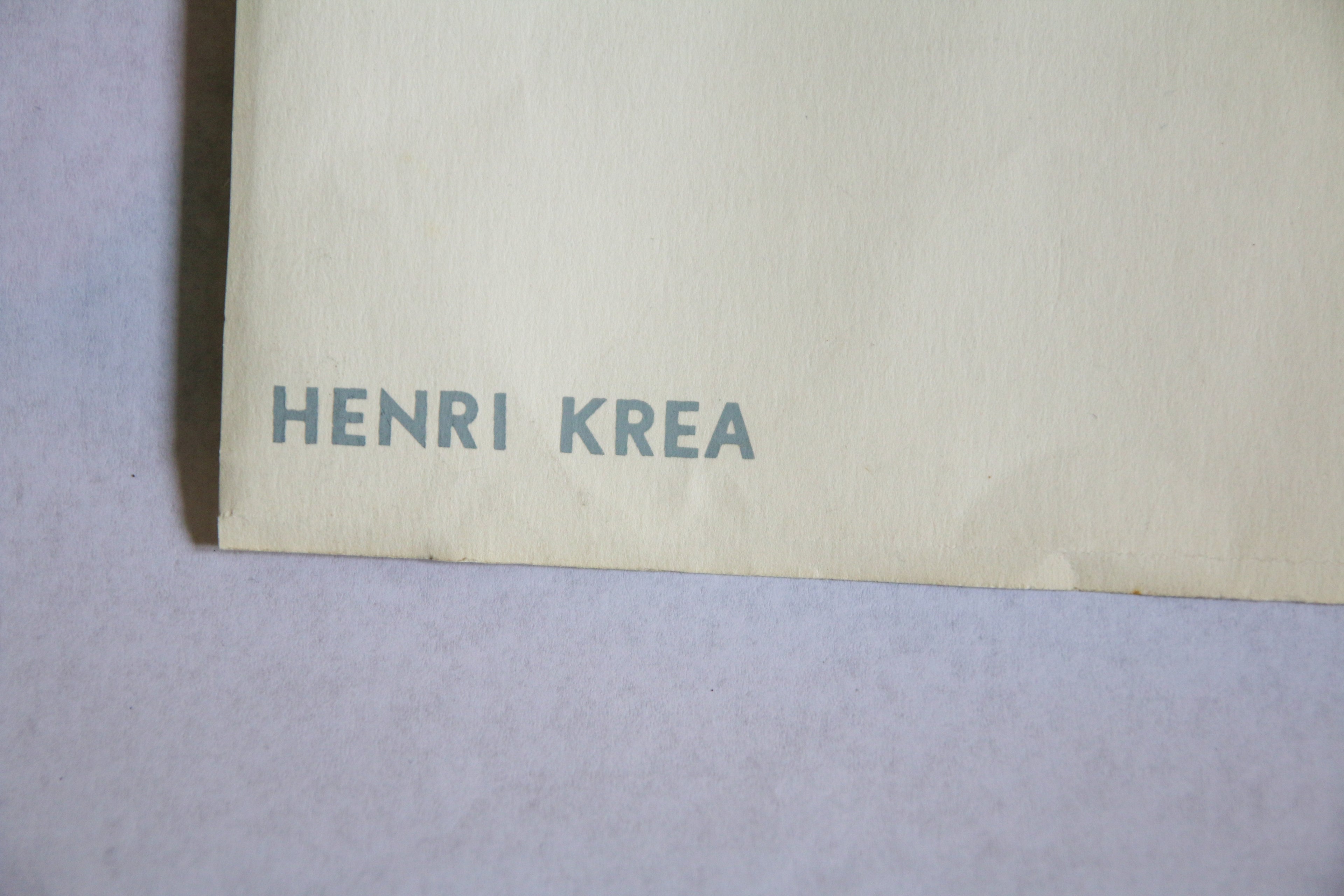 Mention Henri Krea en bas à gauche hommage au poète sur sérigraphie Ladislas Kijno