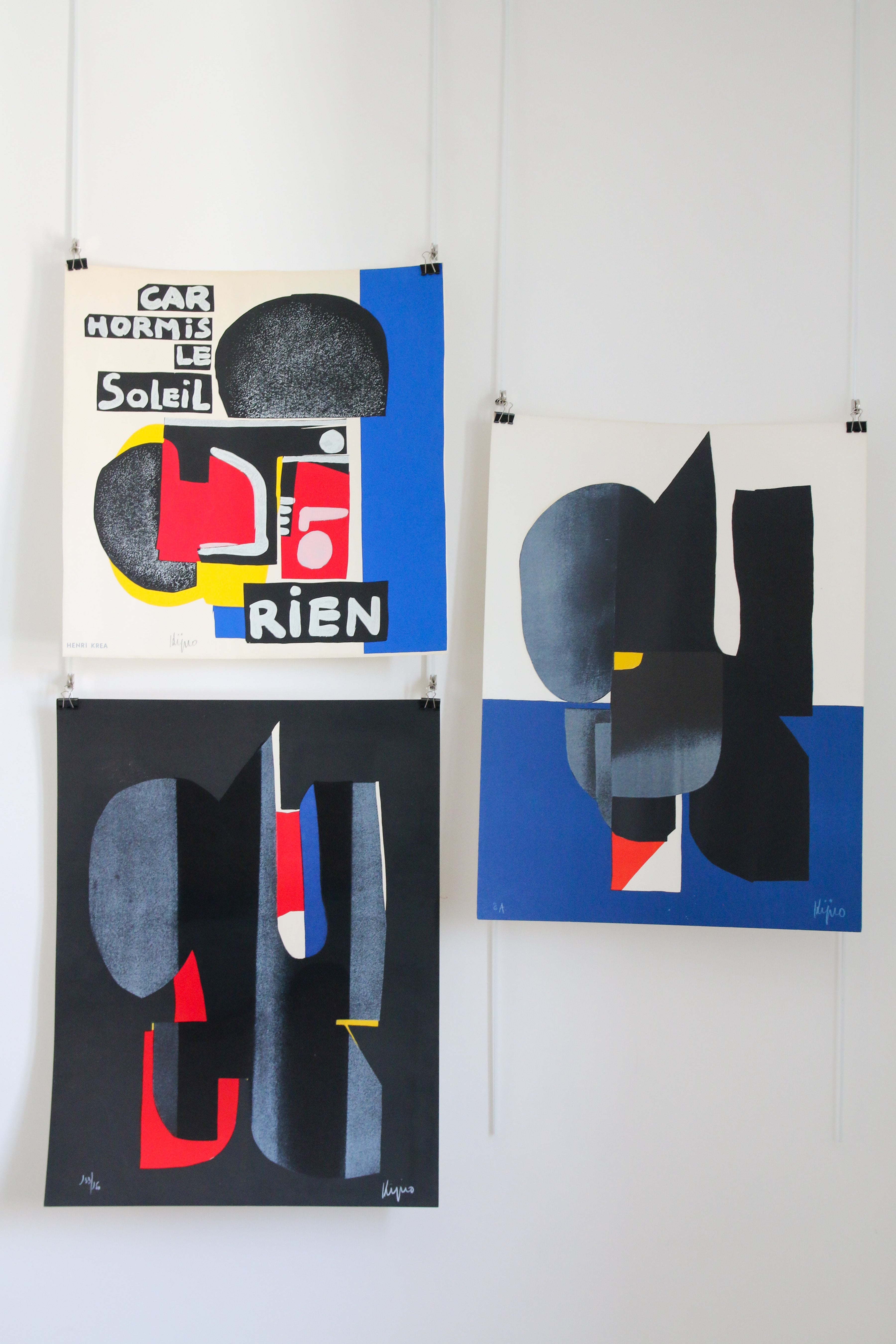 composition de 3 sérigraphies de Ladislas Kijno