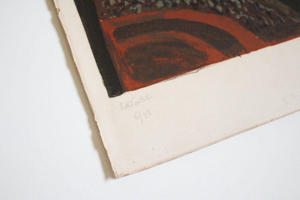 Détail de la numérotation E.A. 6/23 au crayon, tirage très limité de Chapelain-Midy