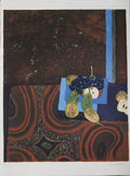 Lithographie originale de Roger Chapelain-Midy, nature morte aux poires et raisins sur papier Arches