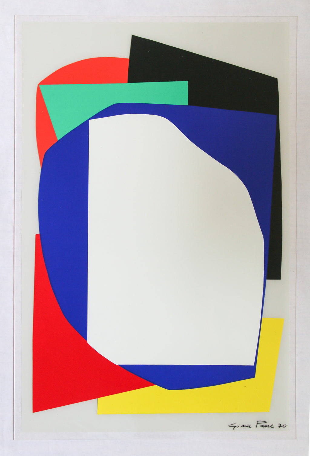 Sérigraphie originale sur plexiglas de Gina Pane, Composition abstraite géométrique, 1970 - Galerie Studio Cinquante