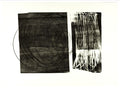 Hans Hartung, lithographie originale 1973, cercles grattés et brosse blanche sur papier