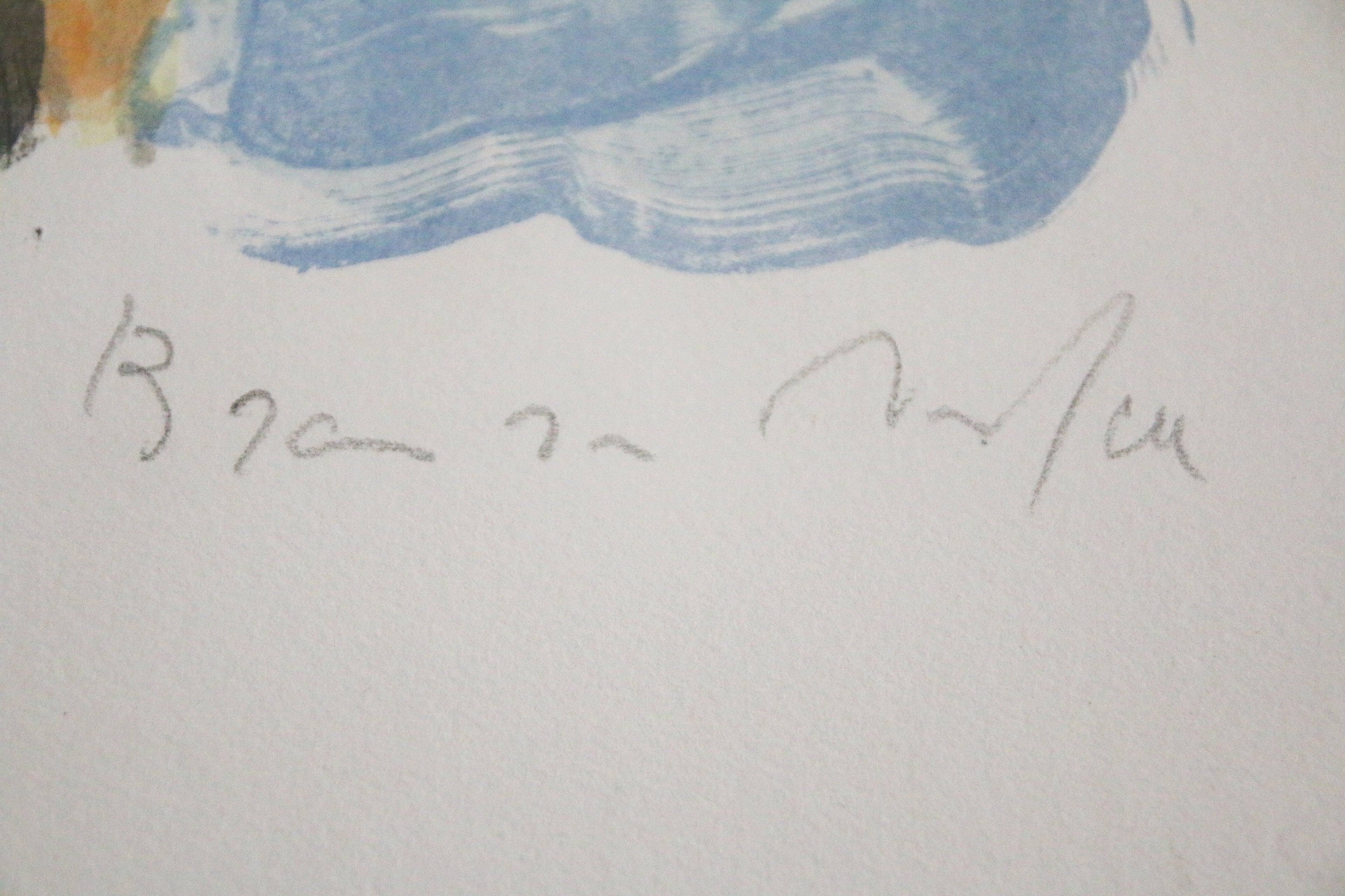 Détail de la signature au crayon de Bram Van Velde 