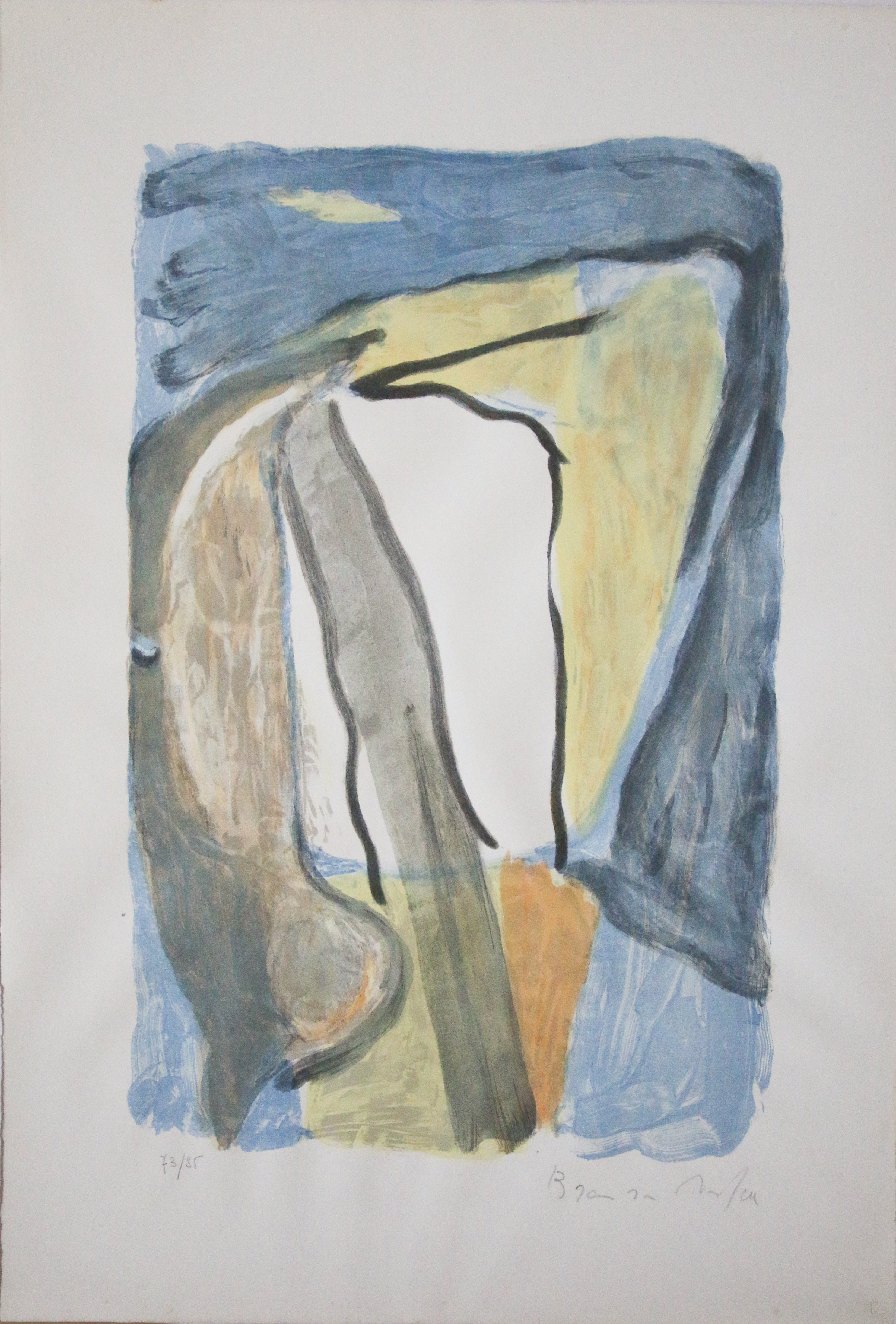 Bram Van Velde – Abstrakte Komposition – Originale, signierte Lithografie