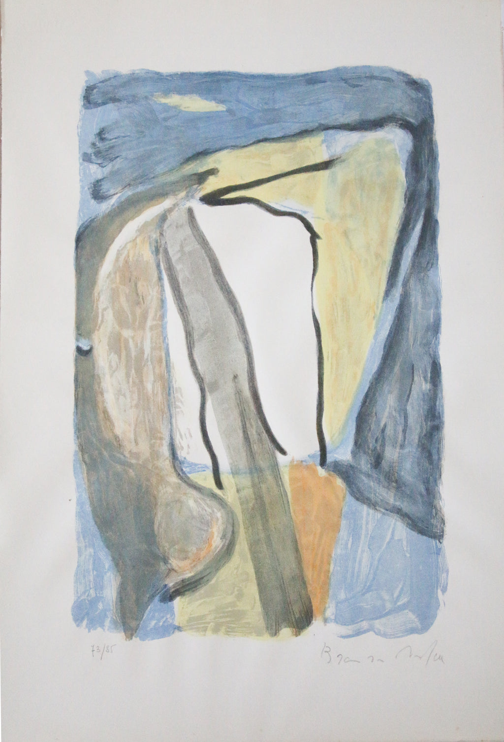 Bram Van Velde – Abstrakte Komposition – Originale, signierte Lithografie