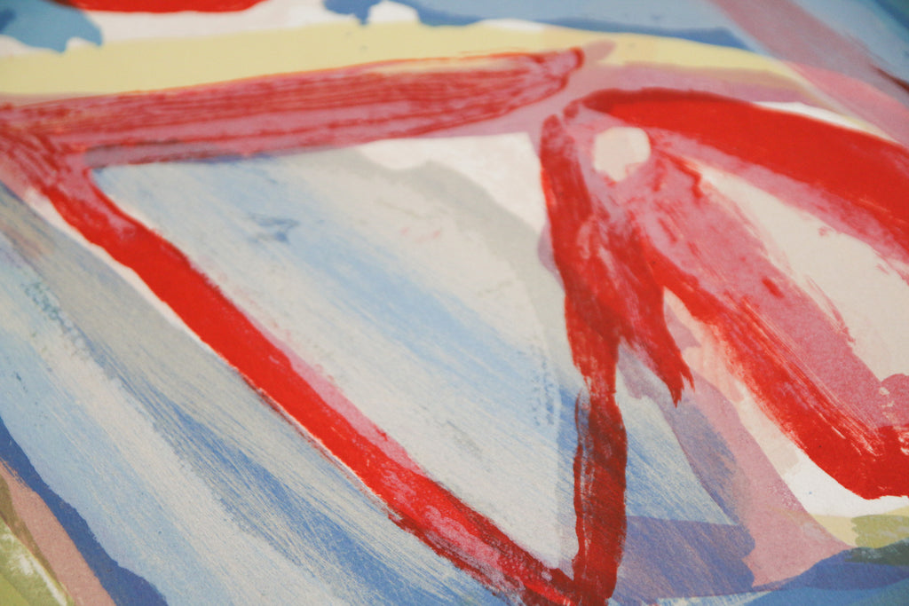 Détail de la texture du papier et de la superposition des encres de lithographie - Bram van Velde.