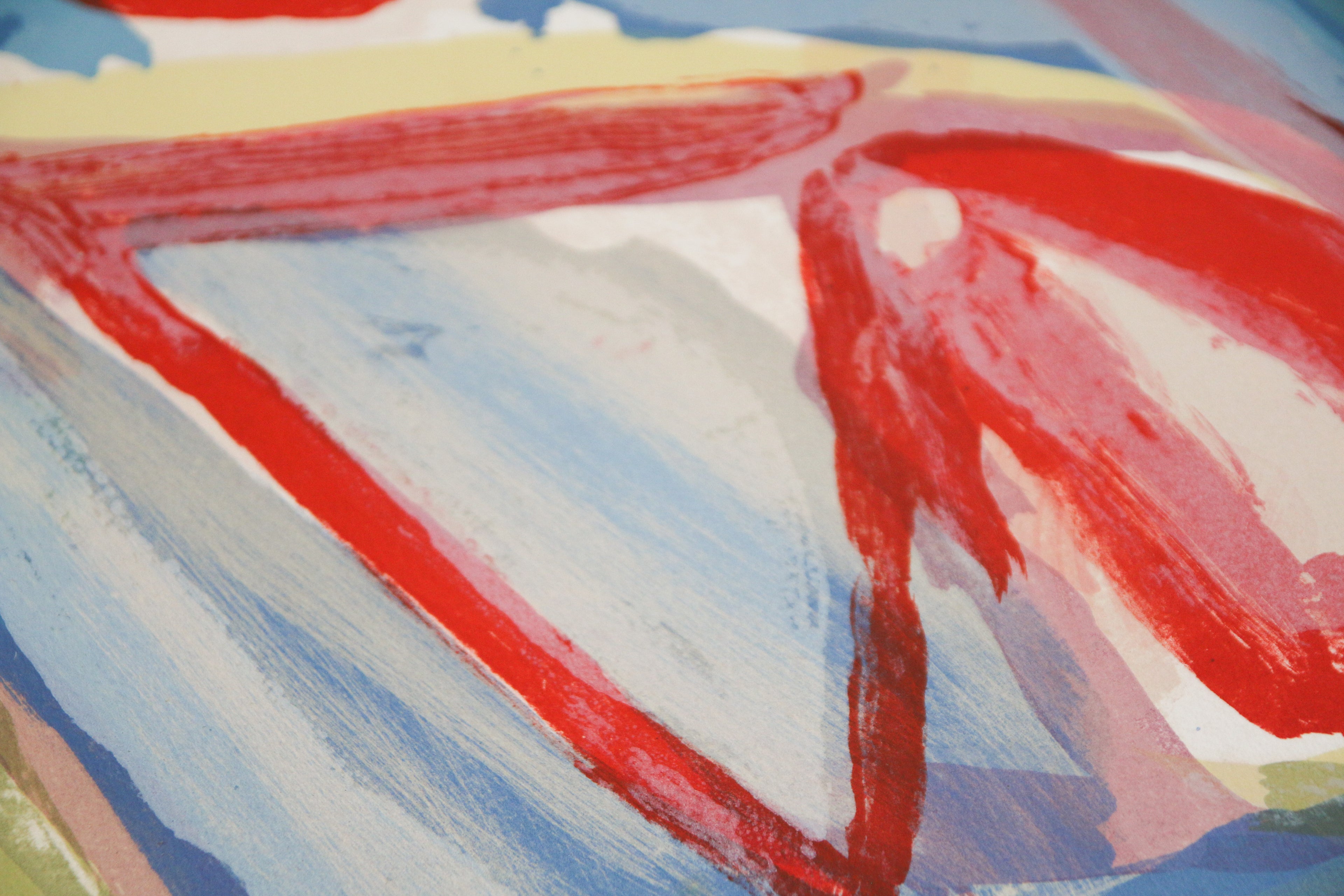 Détail de la texture du papier et de la superposition des encres de lithographie - Bram van Velde.