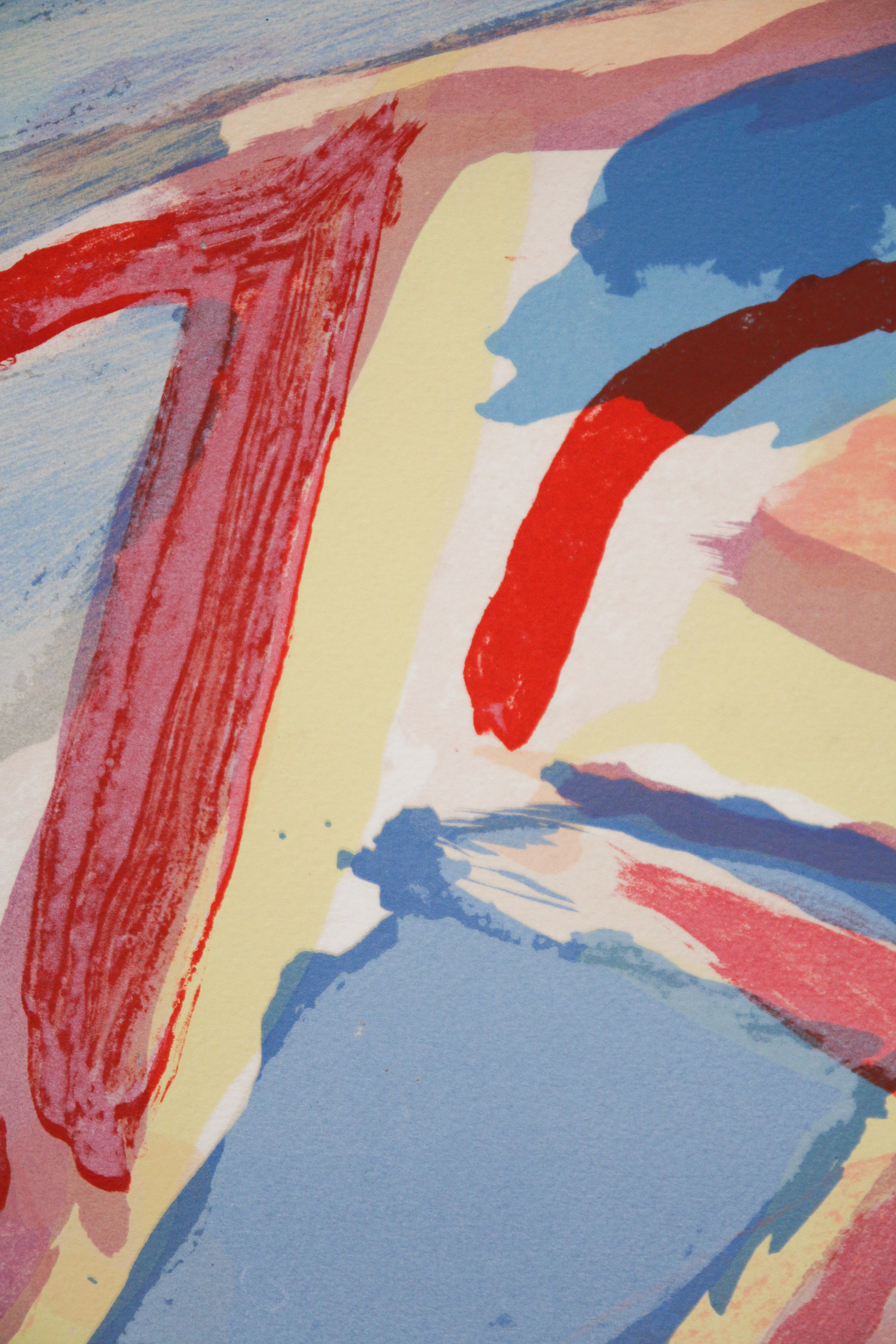 Détail de la texture du papier et de la superposition des encres de lithographie - Bram van Velde.